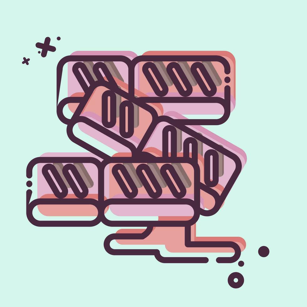 Icon Salmon. related to Sushi symbol. MBE style. simple design editable. simple illustration vector