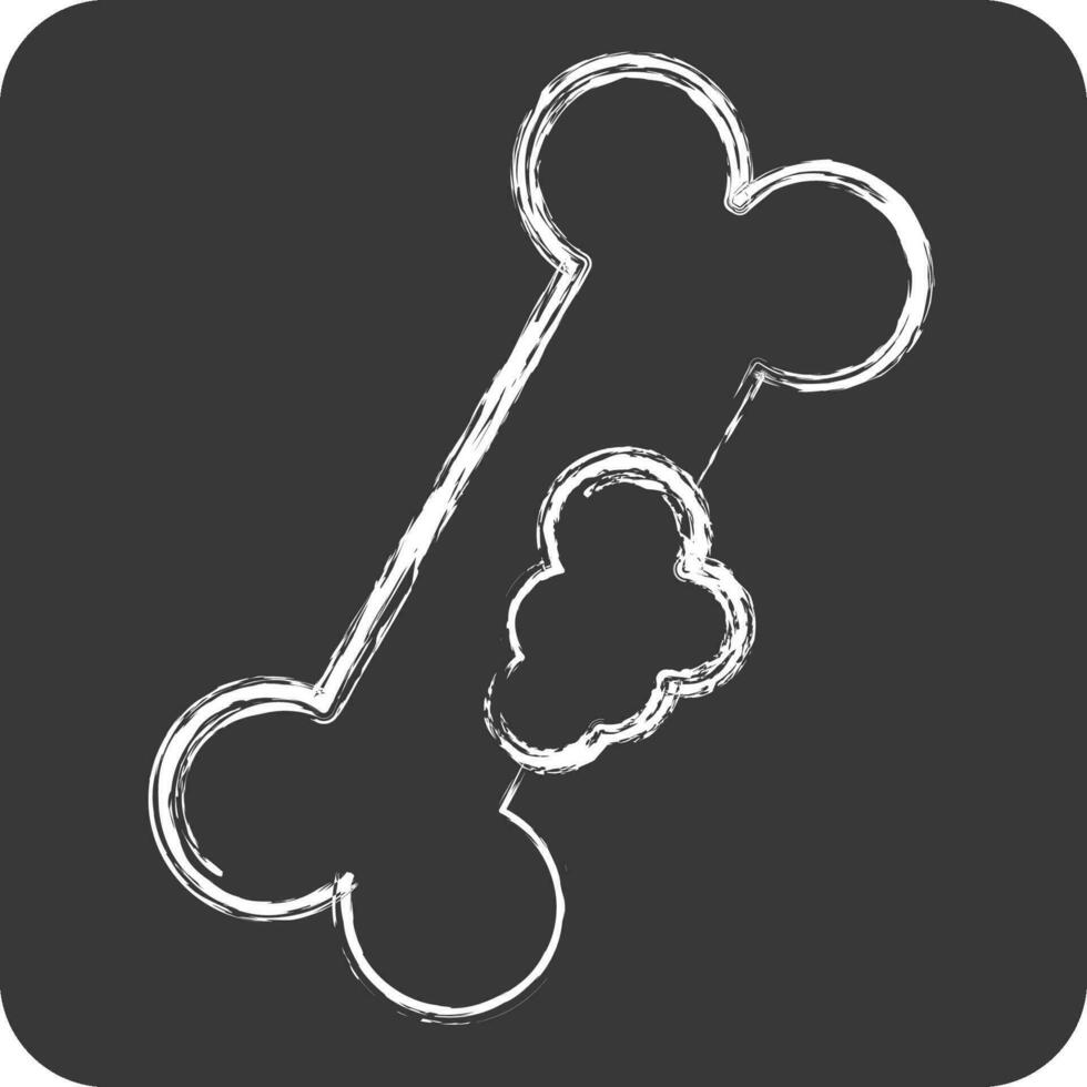 Icon Bone Cancer. related to World Cancer symbol. chalk Style. simple design editable. simple illustration vector