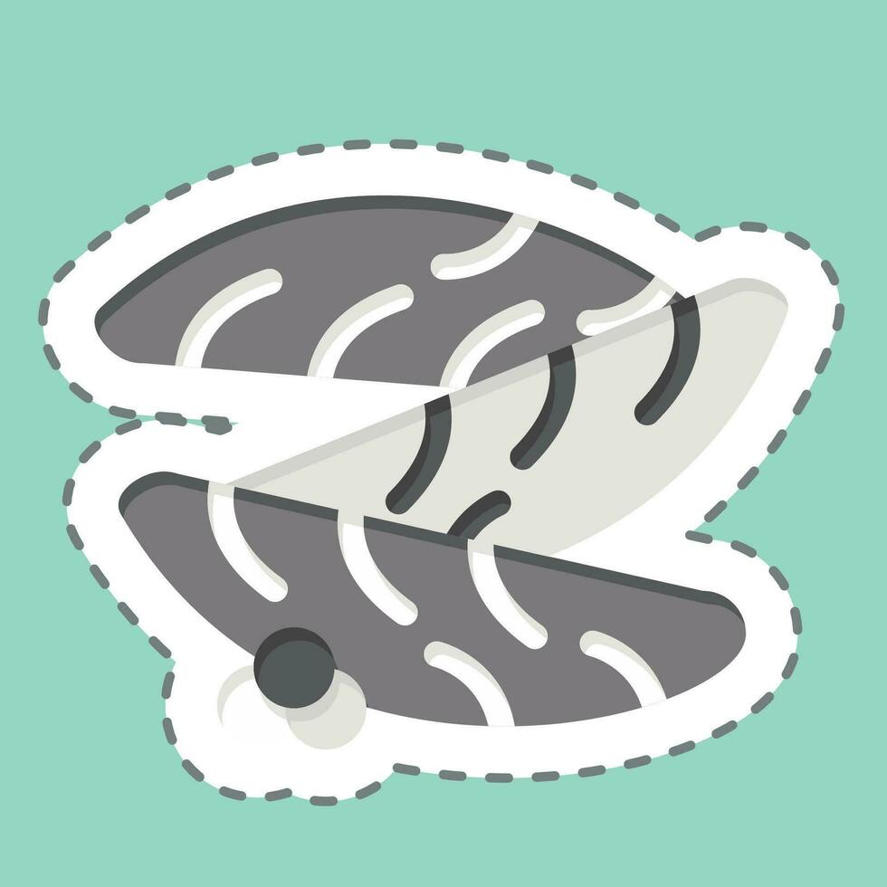 Sticker line cut Kazunoko. related to Sushi symbol. simple design editable. simple illustration vector