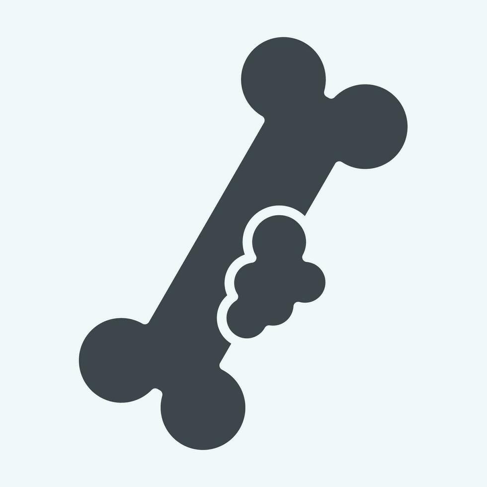Icon Bone Cancer. related to World Cancer symbol. glyph style. simple design editable. simple illustration vector