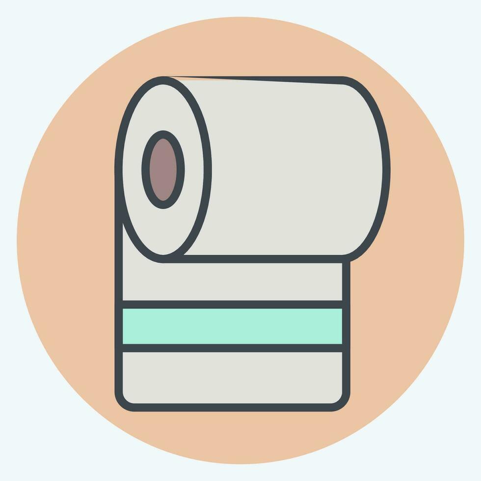 Icon Toilet Paper. related to Cleaning symbol. color mate style. simple design editable. simple illustration vector