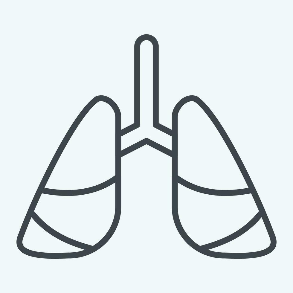 Icon Lung Cancer. related to World Cancer symbol. line style. simple design editable. simple illustration vector