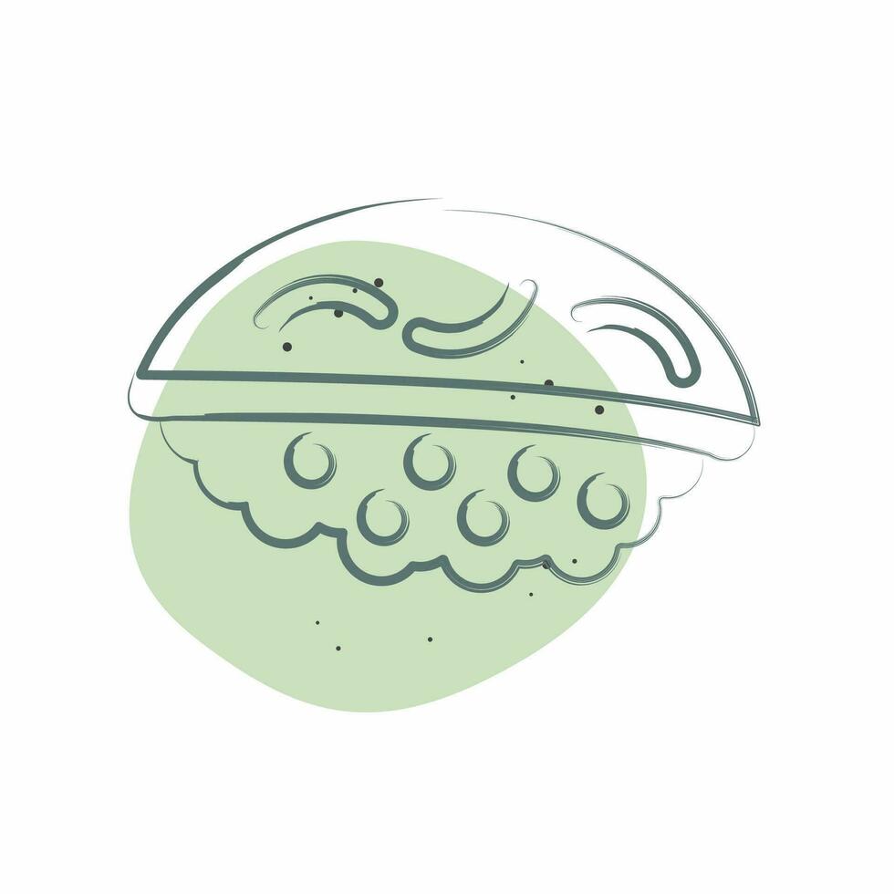 Icon Hirame. related to Sushi symbol. Color Spot Style. simple design editable. simple illustration vector