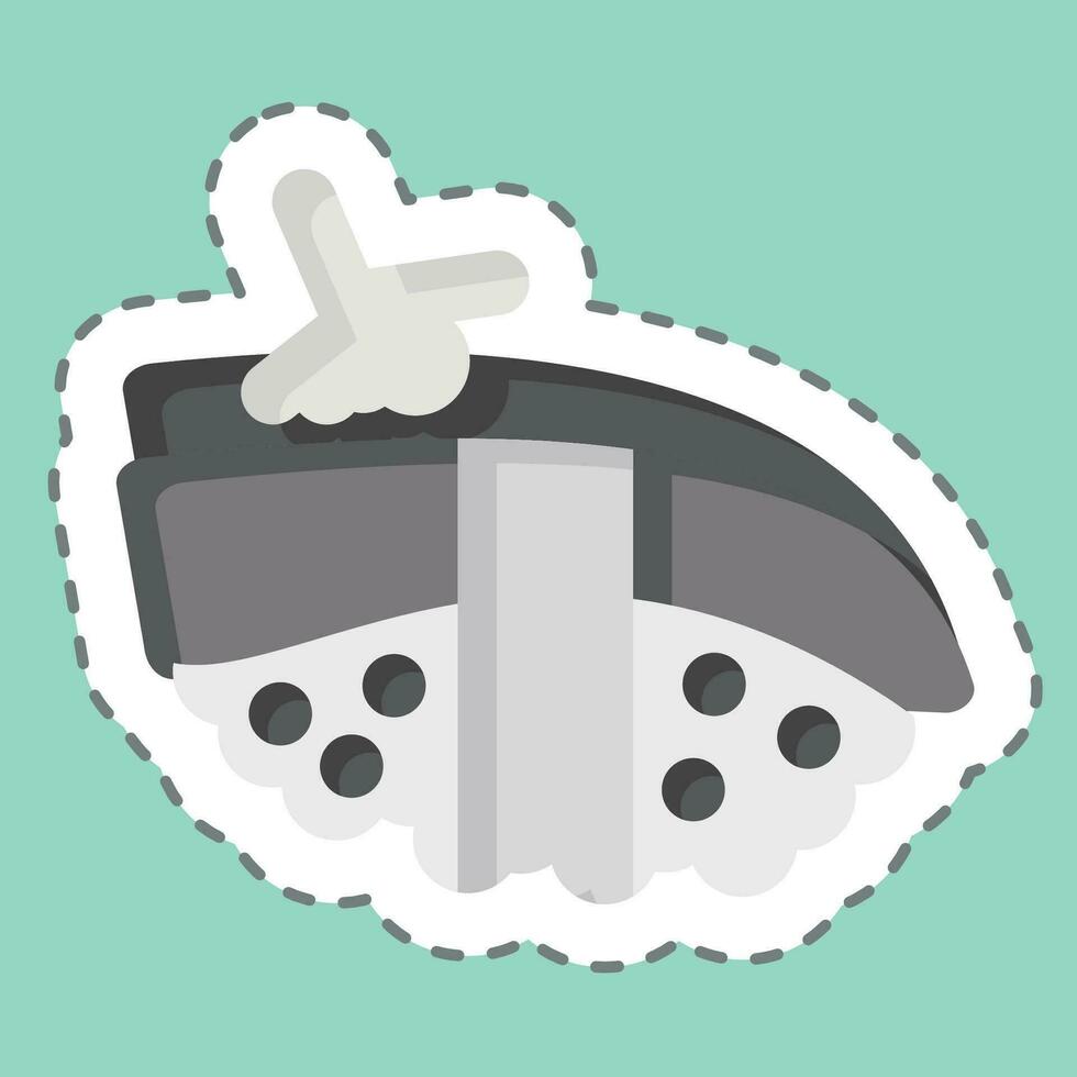 Sticker line cut Anako. related to Sushi symbol. simple design editable. simple illustration vector
