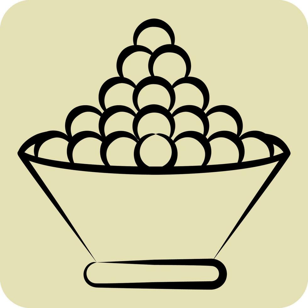Icon Tobiko. related to Sushi symbol. hand drawn style. simple design editable. simple illustration vector