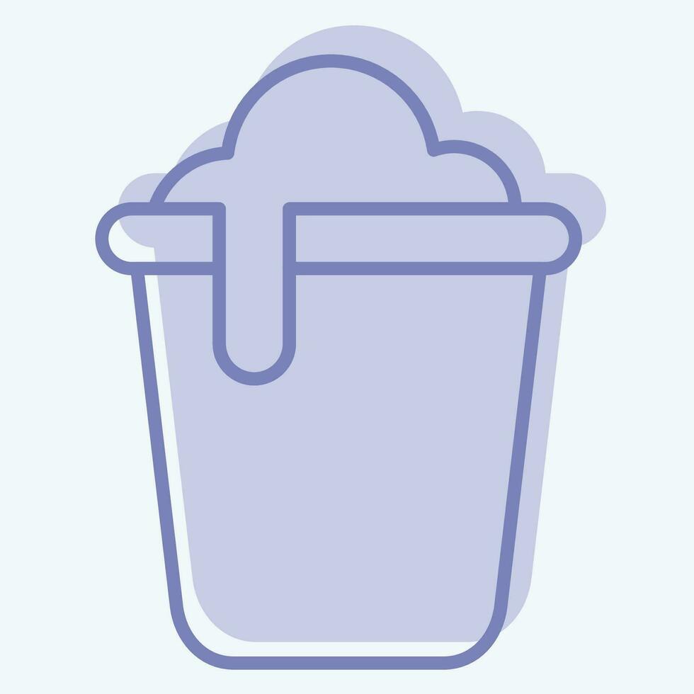Icon Bucket. related to Cleaning symbol. two tone style. simple design editable. simple illustration vector