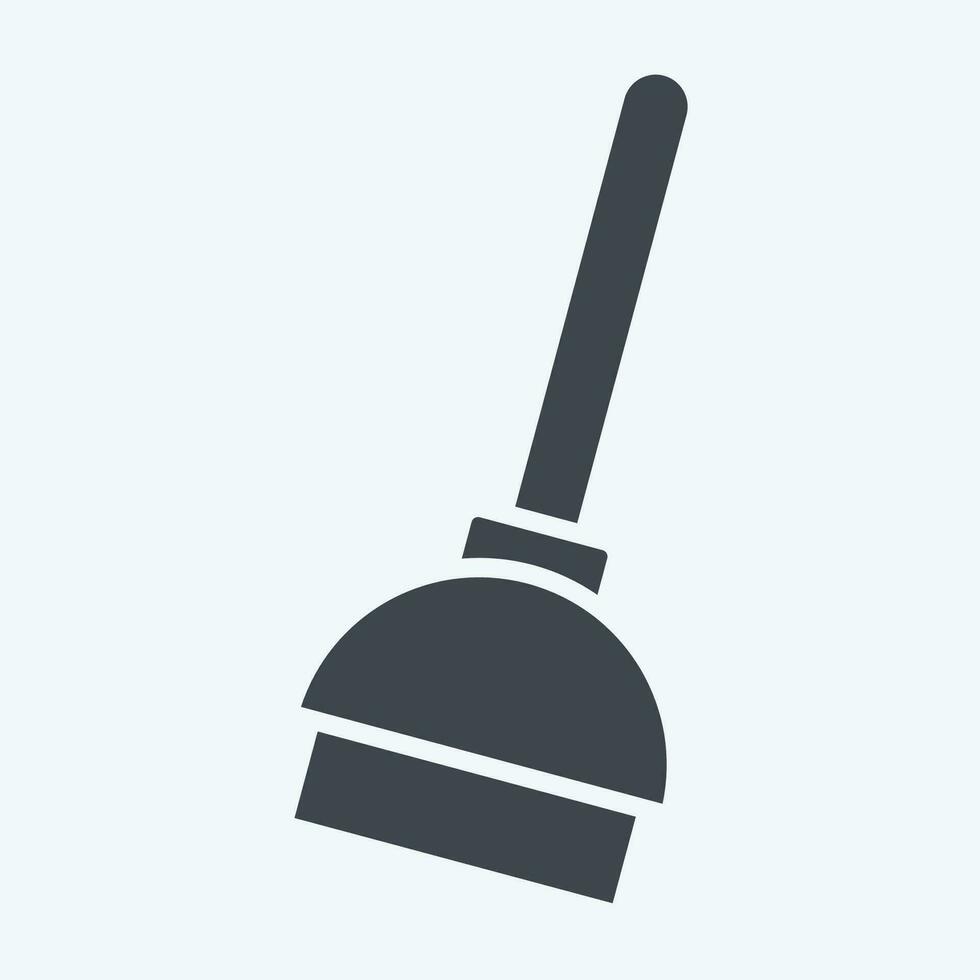 Icon Plunger. related to Cleaning symbol. glyph style. simple design editable. simple illustration vector