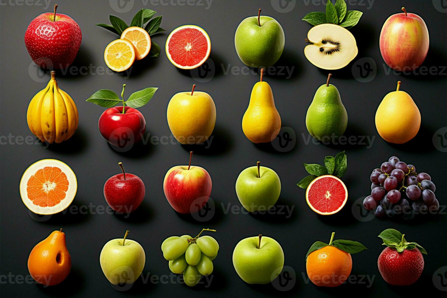 Collection snapshot showcasing a variety of different fruit types AI Generated photo