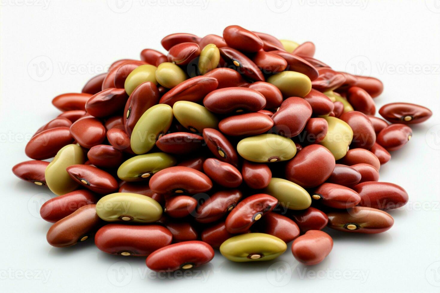 Isolated beans on a clean, white background for a pristine look AI Generated photo