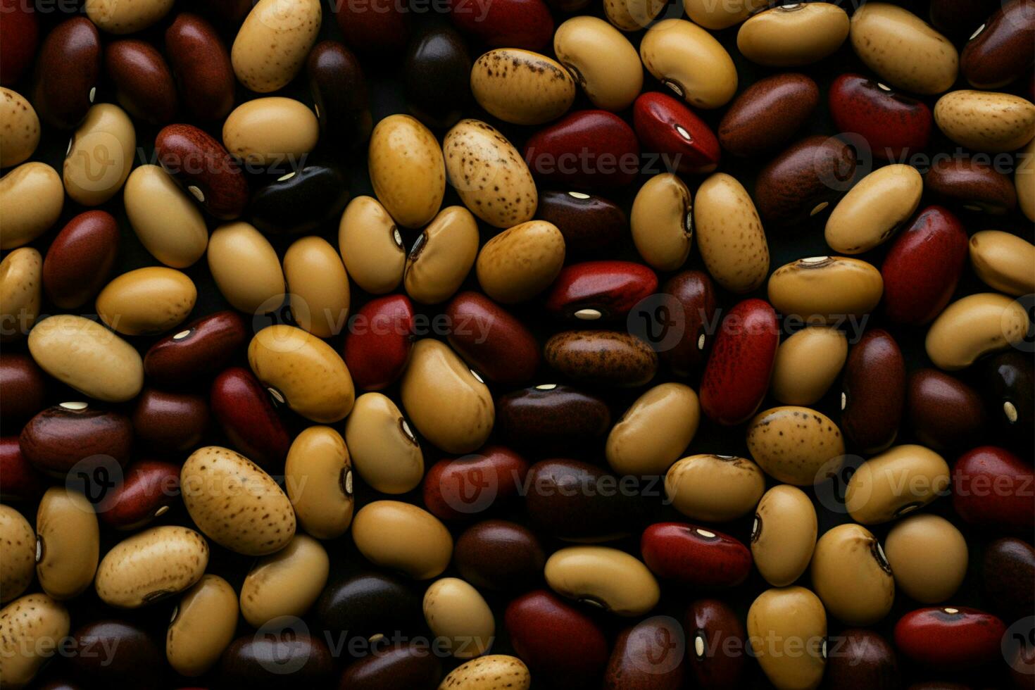 A perfectly connected bean pattern serves as the background motif AI Generated photo