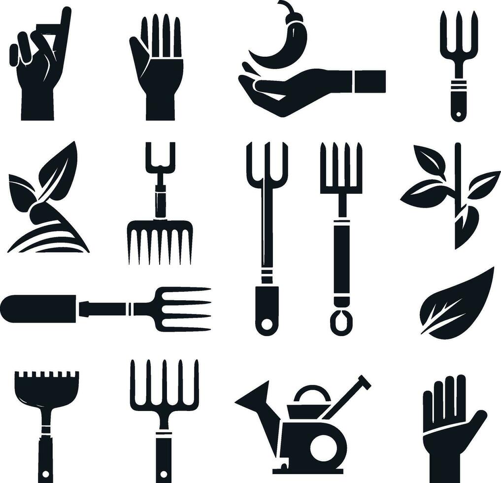 Hand fork farm tools vector illustration
