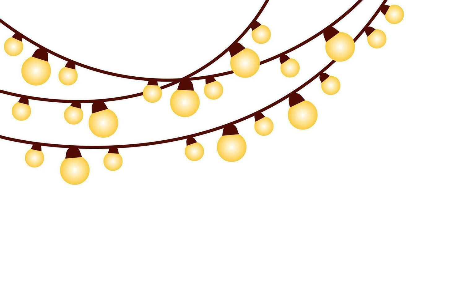 National christmas lights day. Garland illuminate lightbulbs vector