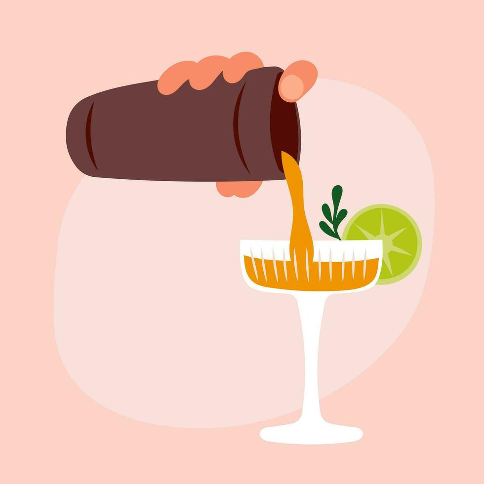 National bartender day. Preparing cocktail banner vector