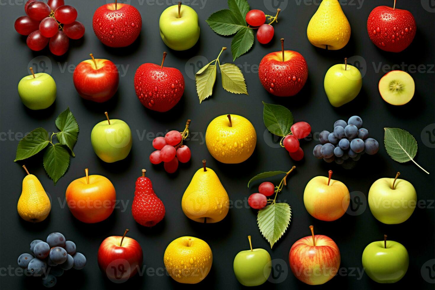 Snapshot of assorted tree fruits, showcasing their vibrant diversity AI Generated photo