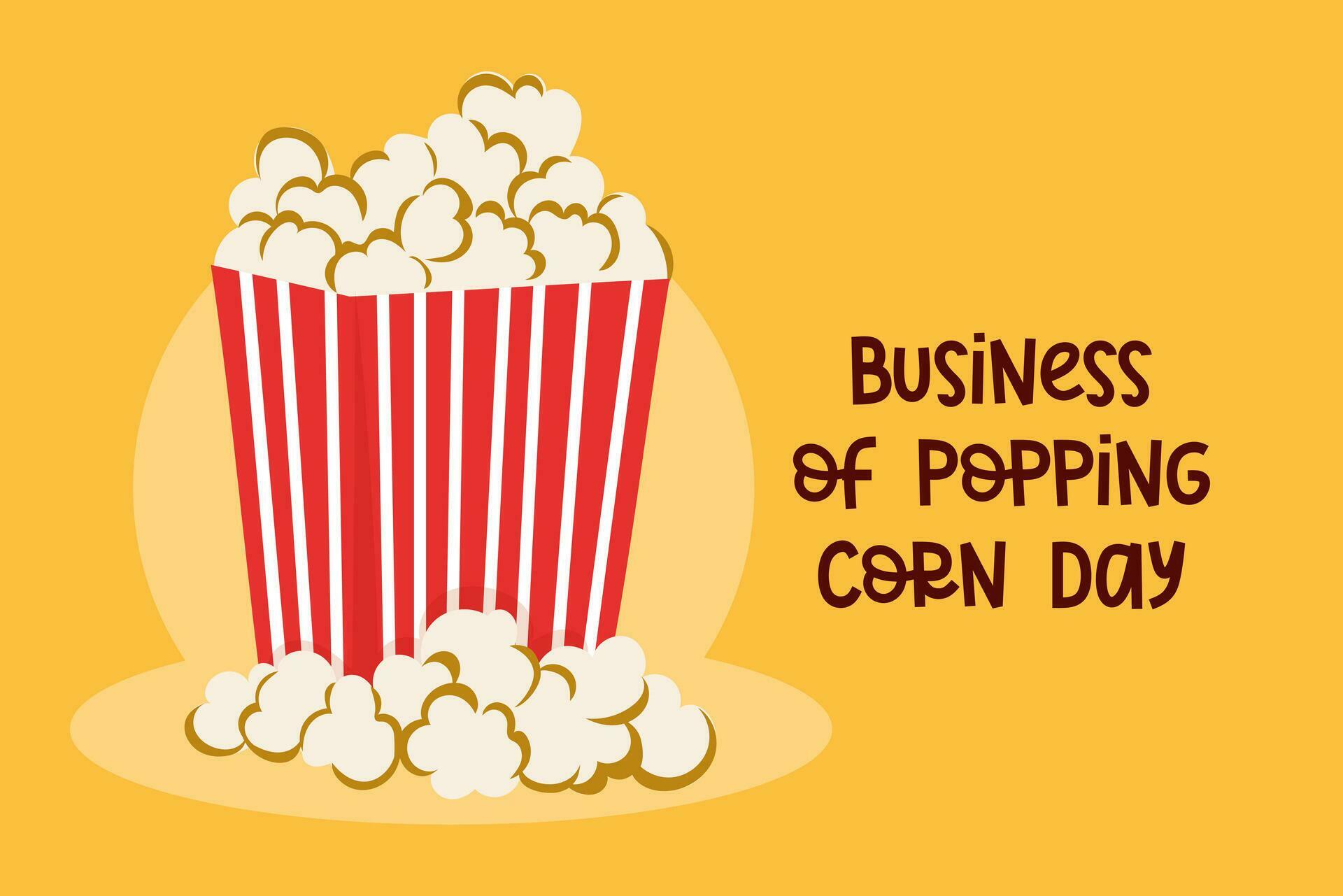 Business of popping corn day. Bucket with pop corn 33109887 Vector Art