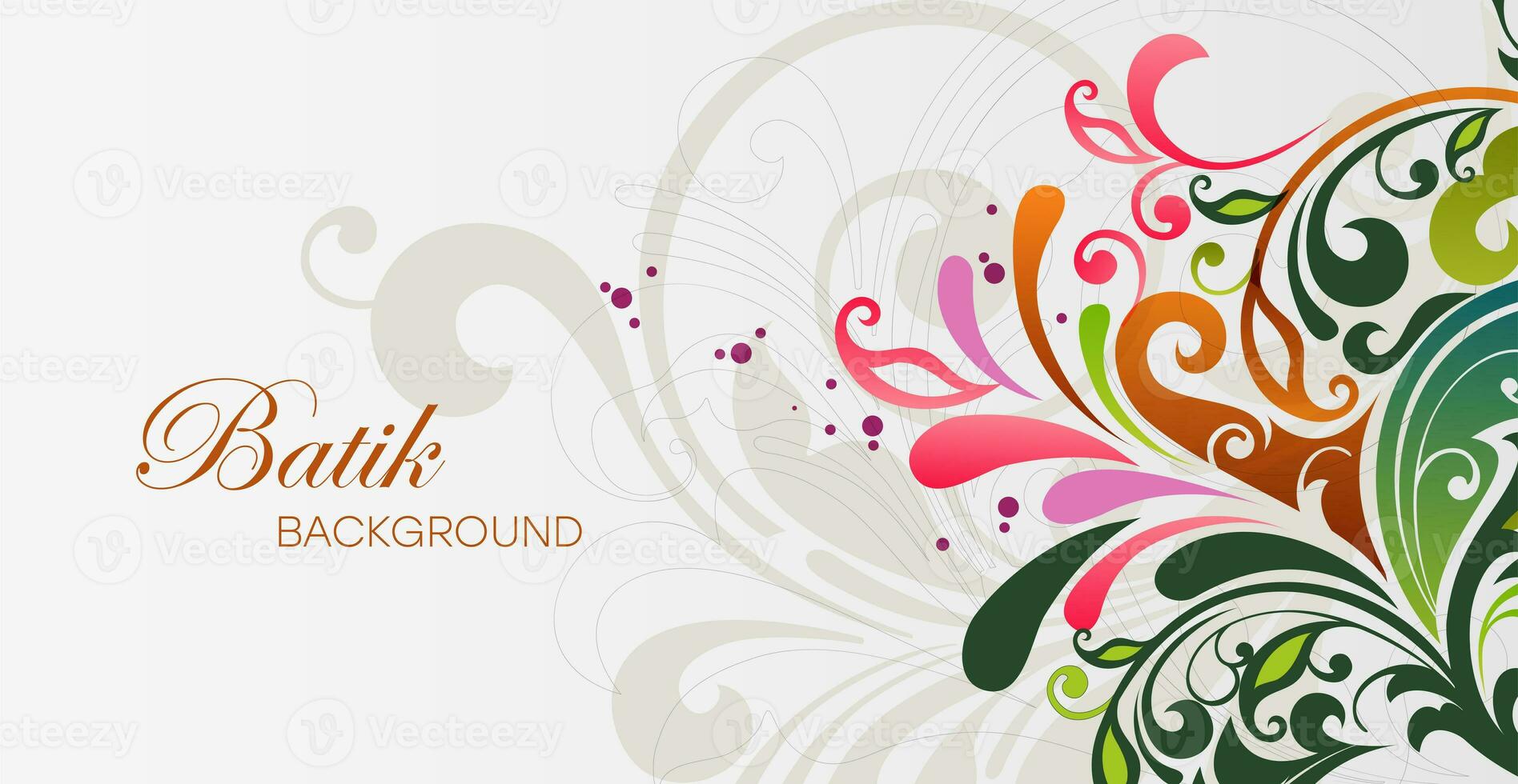 Colorful floral batik background. Floral decoration curls illustration. Paisley print hand-drawn elements. photo