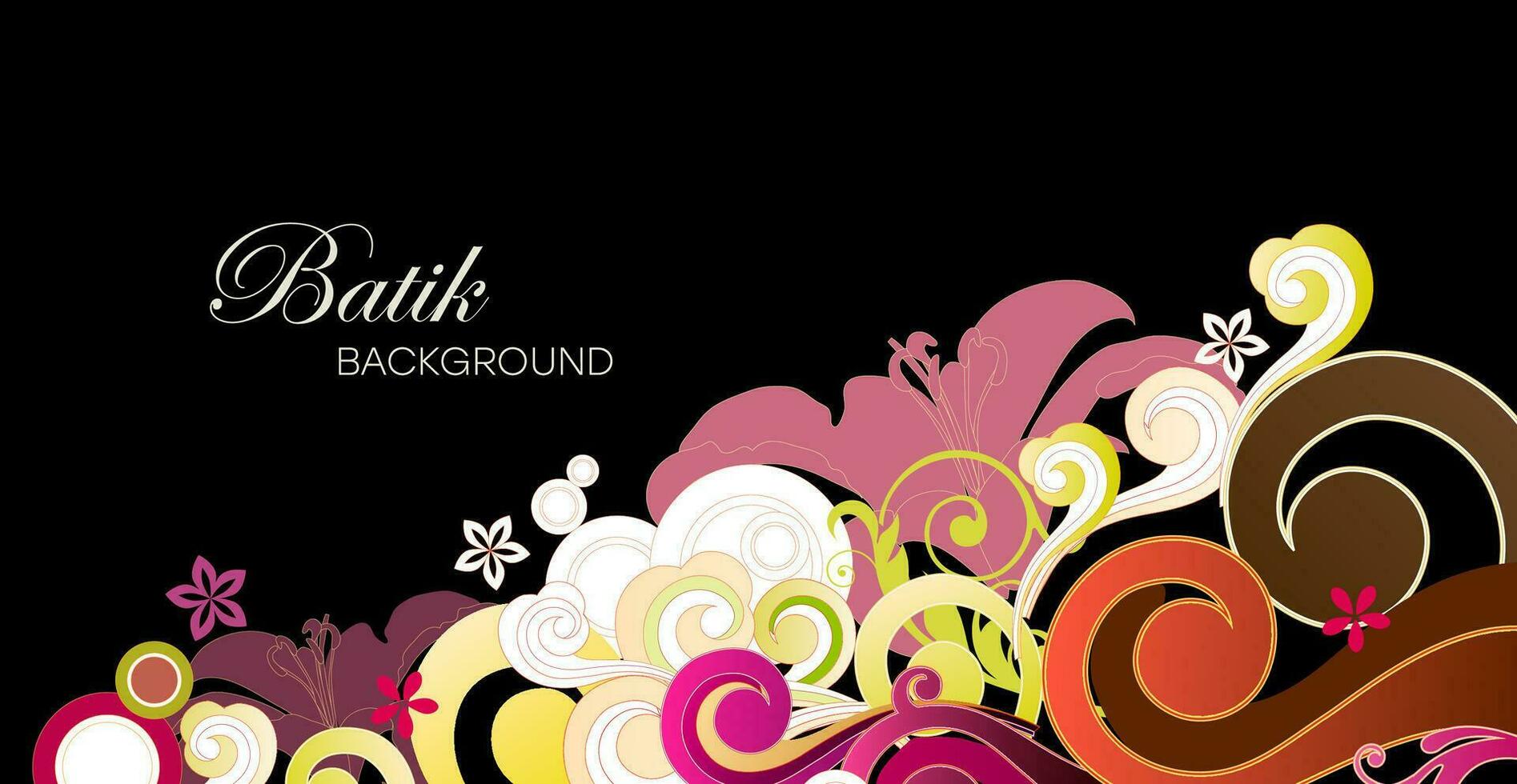 Colorful floral batik background. Floral decoration curls illustration. Paisley print hand-drawn elements. vector