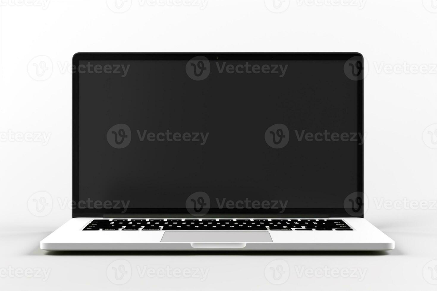 Laptop isolated on a white background. 3d rendering mock up Ai Generated photo