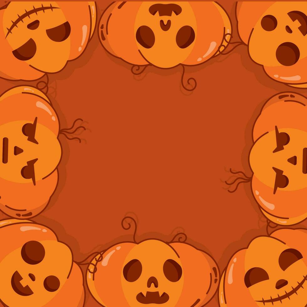Halloween pumpkin pattern background Vector illustration