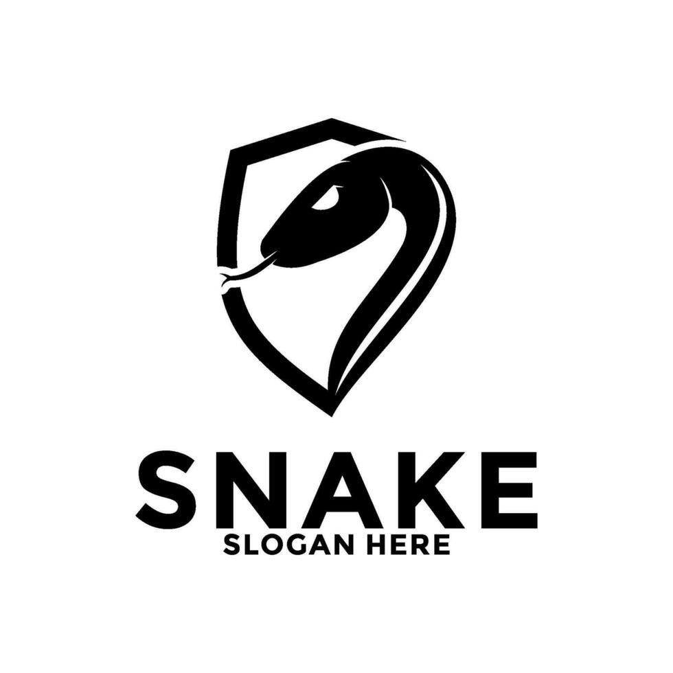 Snake Shield logo vector, snake head logo icon design template vector