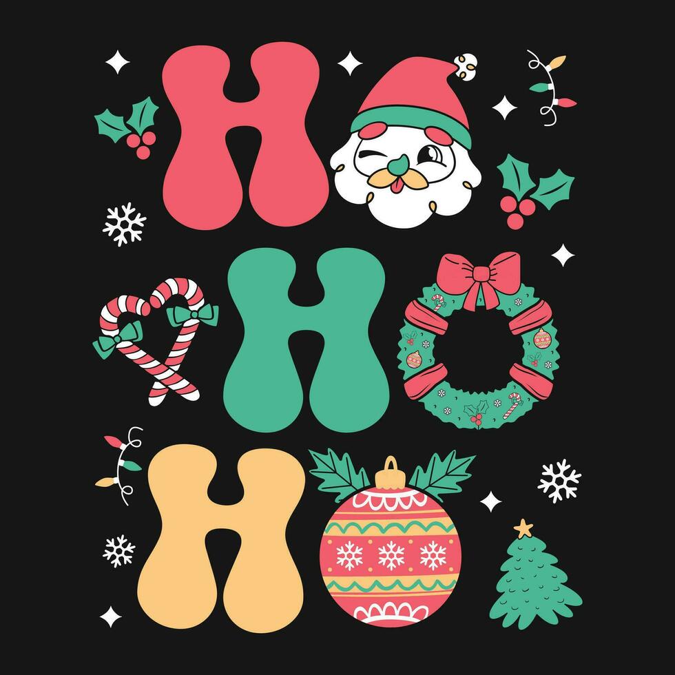 diseño de camiseta de vector de navidad