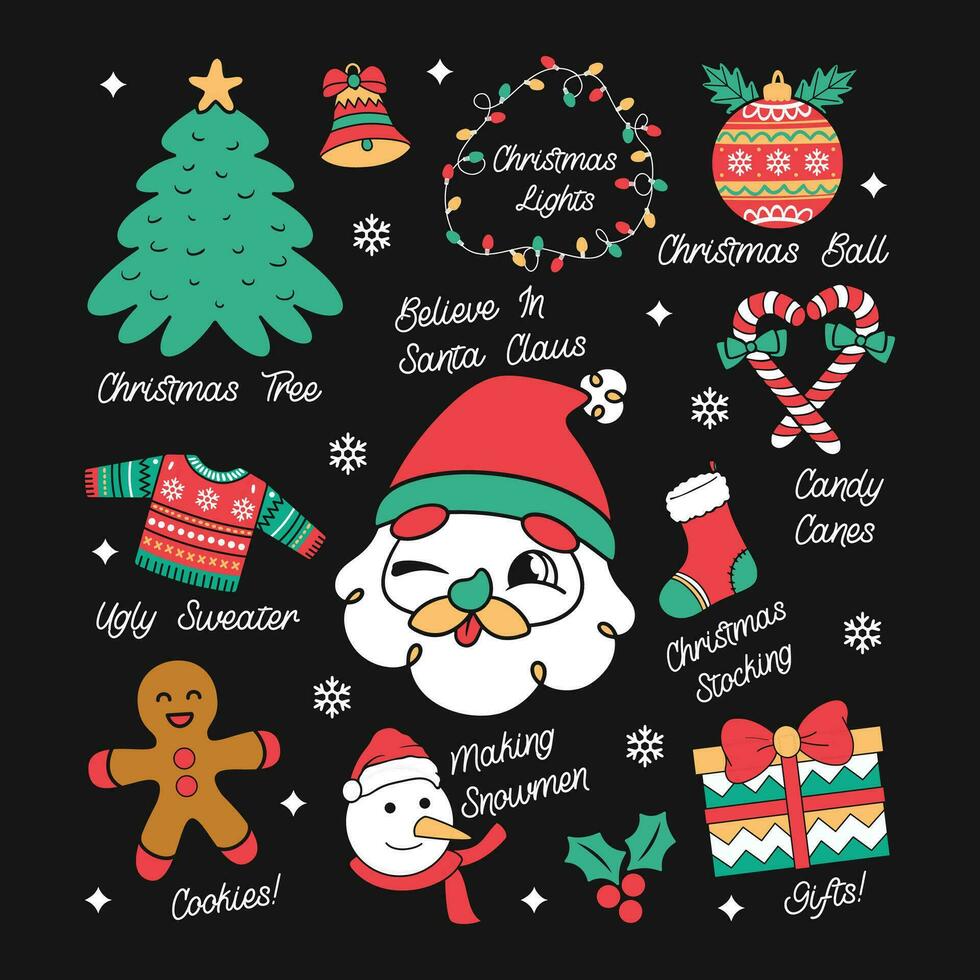 diseño de camiseta de vector de navidad