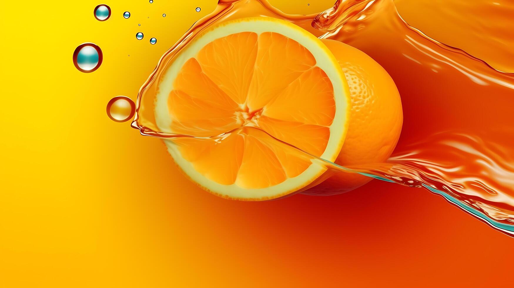 Orange background with water drop photo