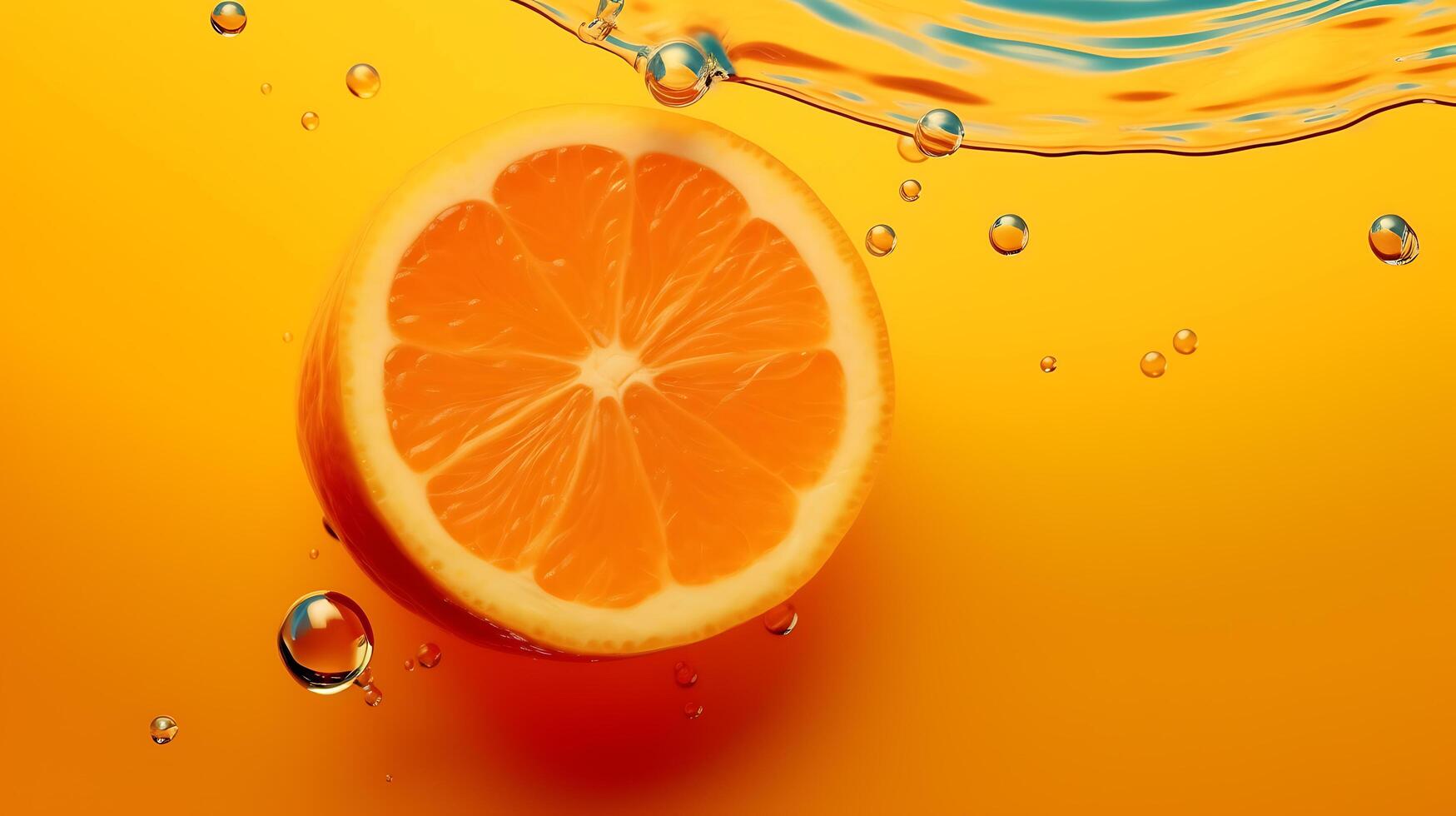 Orange background with water drop photo