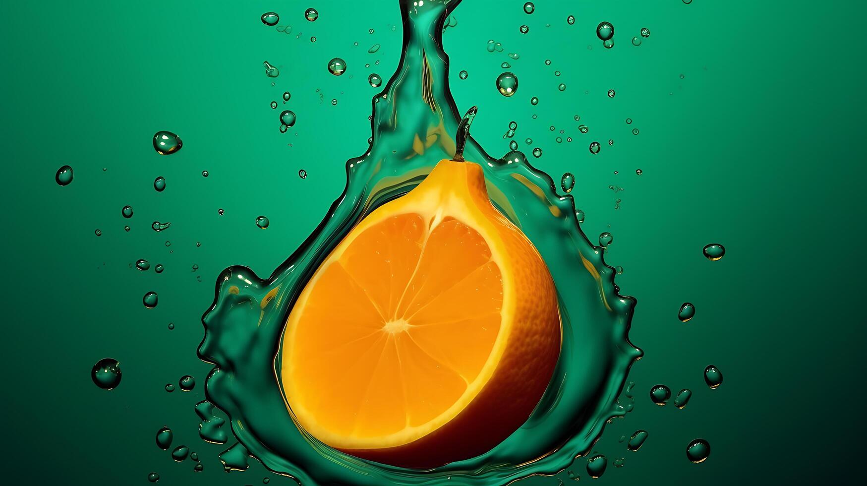 Orange background with water drop photo