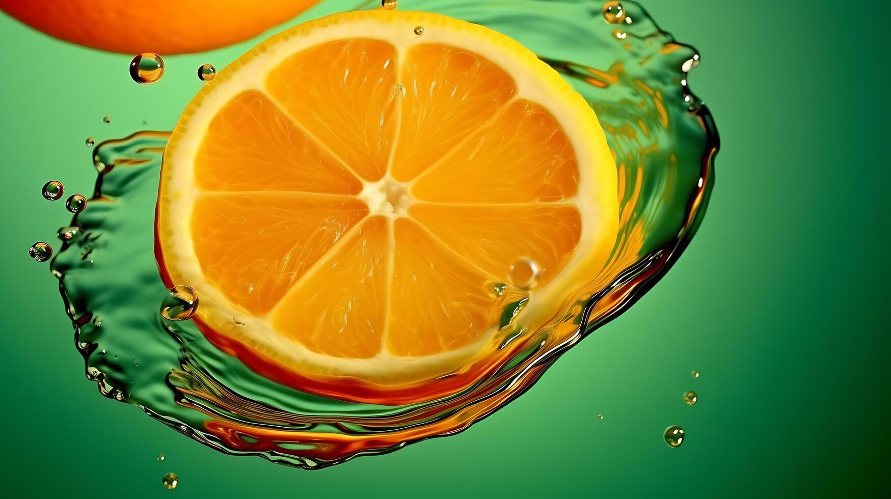 Orange background with water drop photo