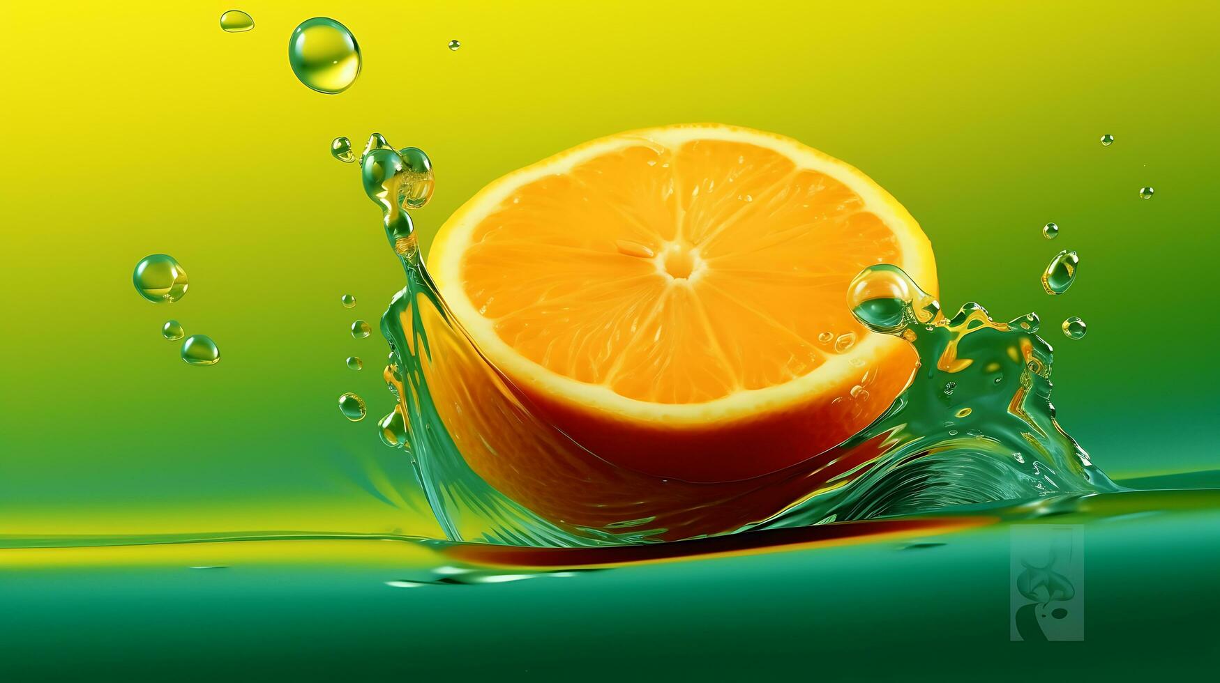 Orange background with water drop photo