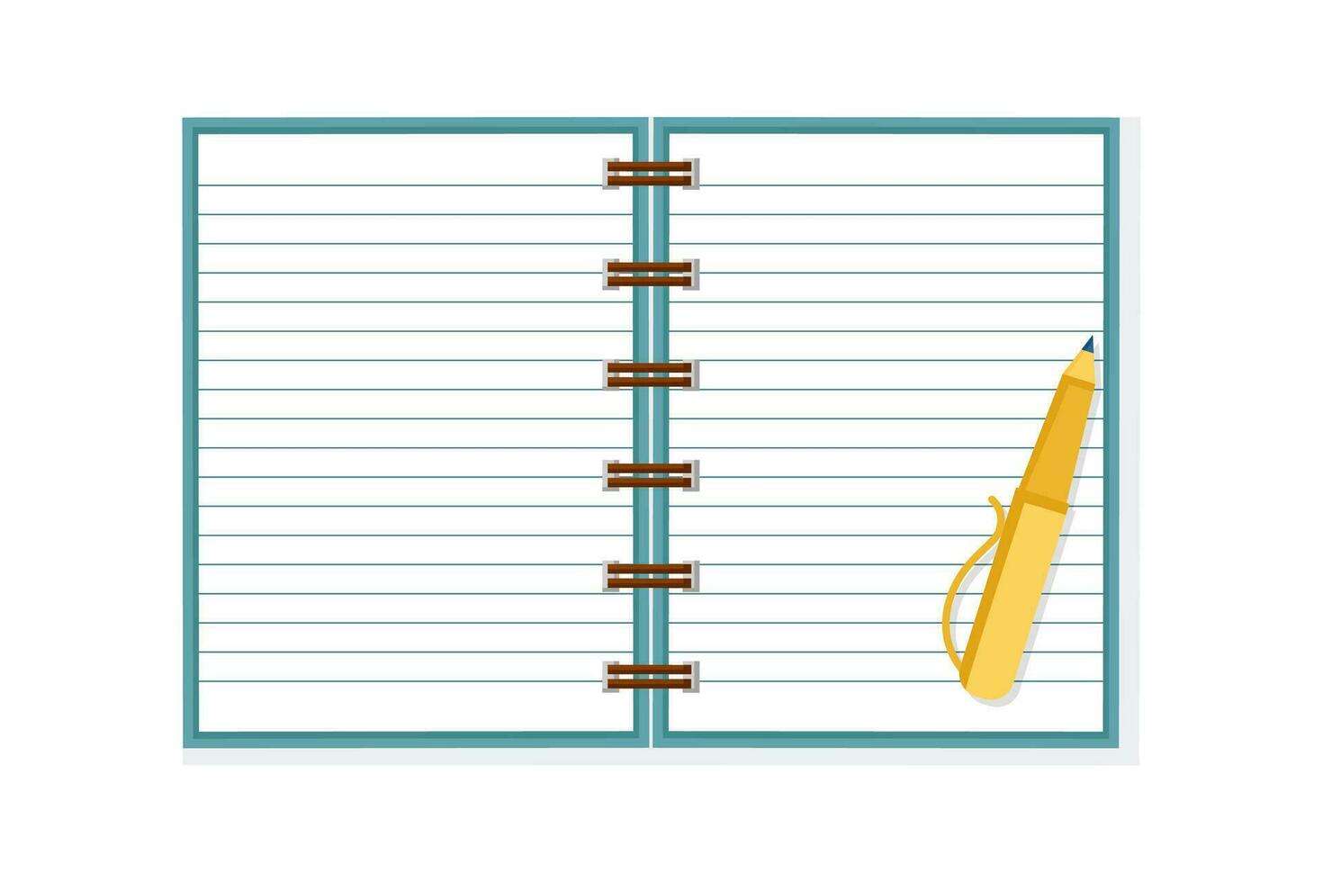 Open notebook with pen vector