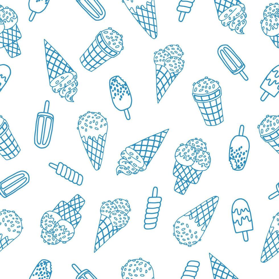 Ice cream seamless pattern vector