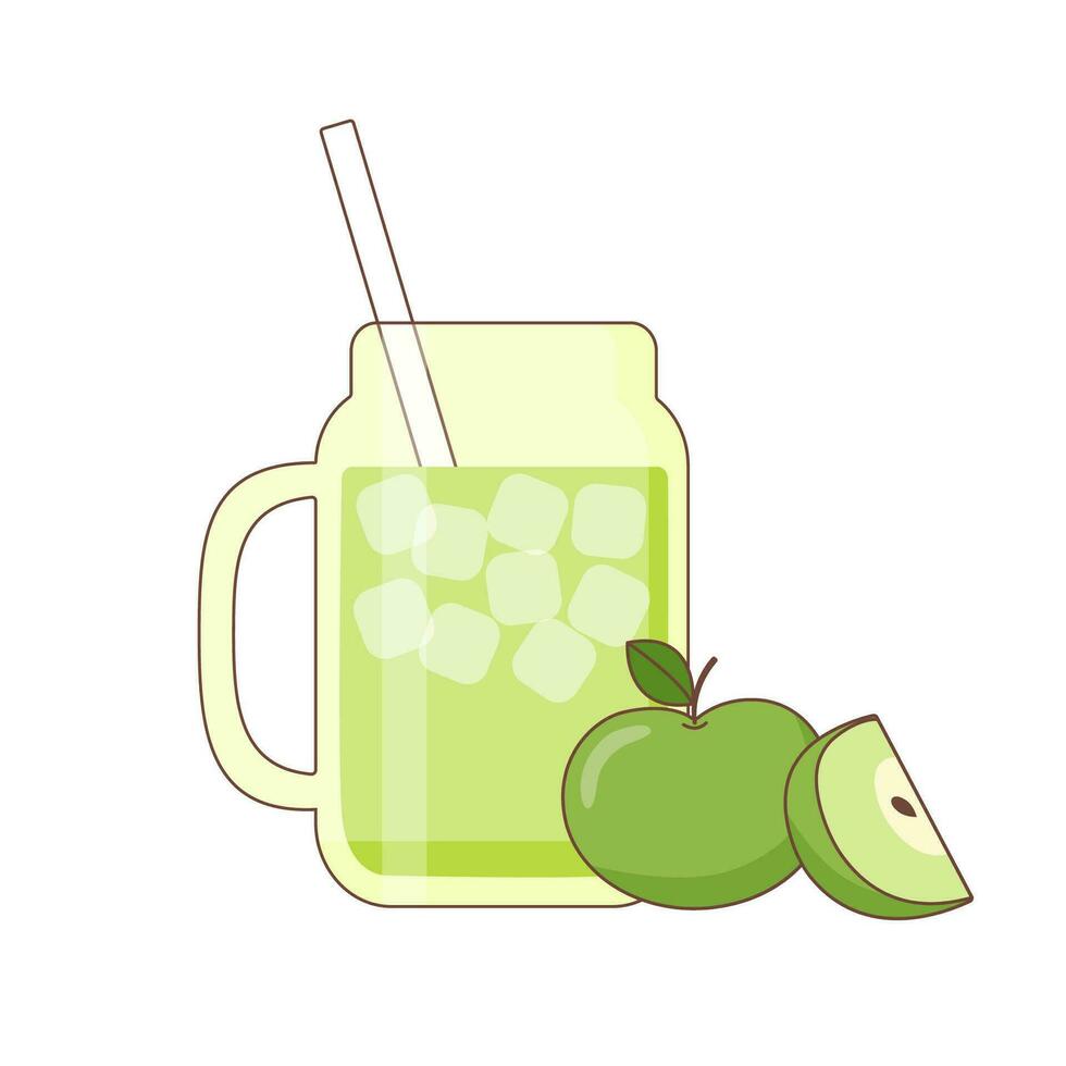 jugo lata con manzanas vector