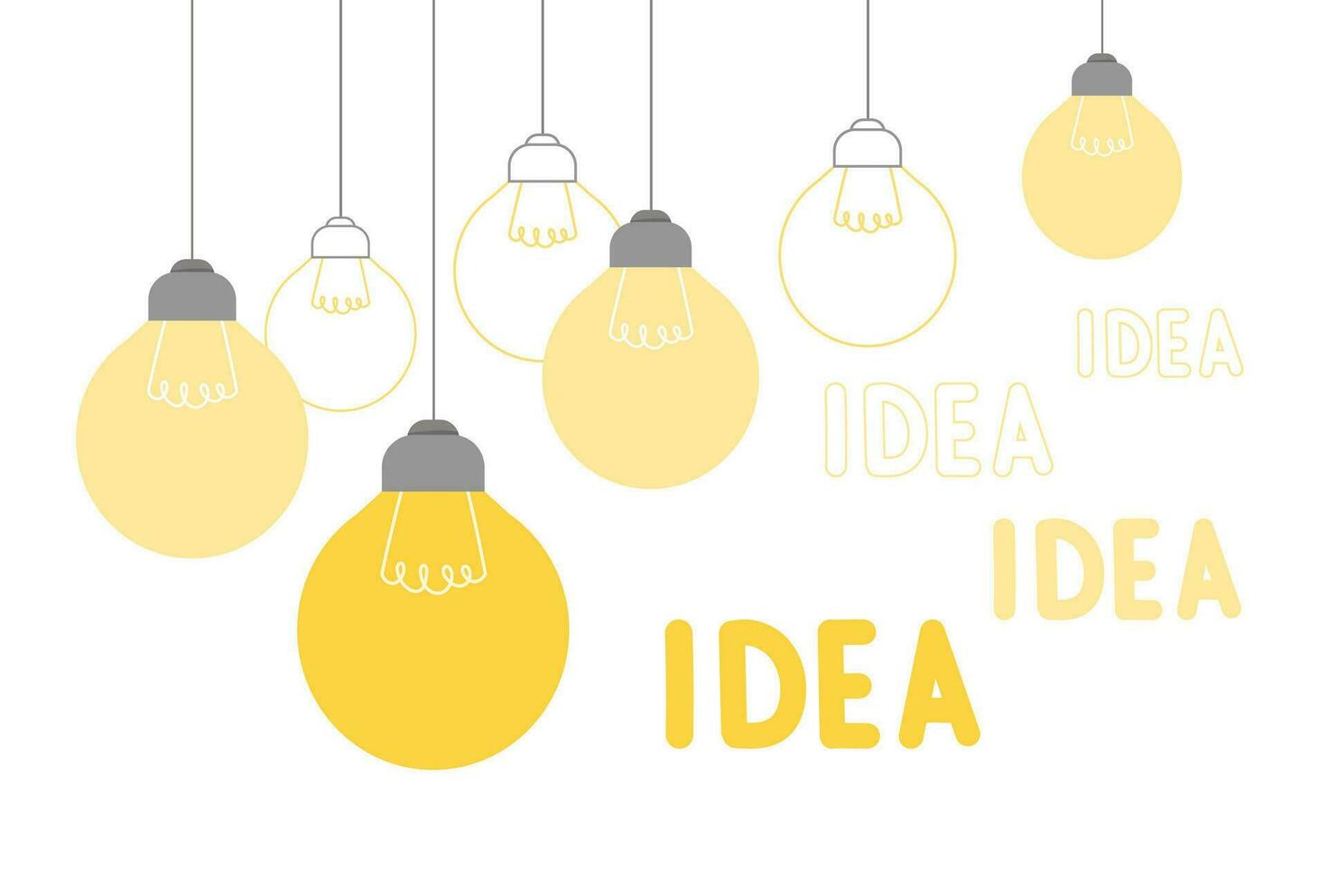 Idea concept. Electric lamps vector
