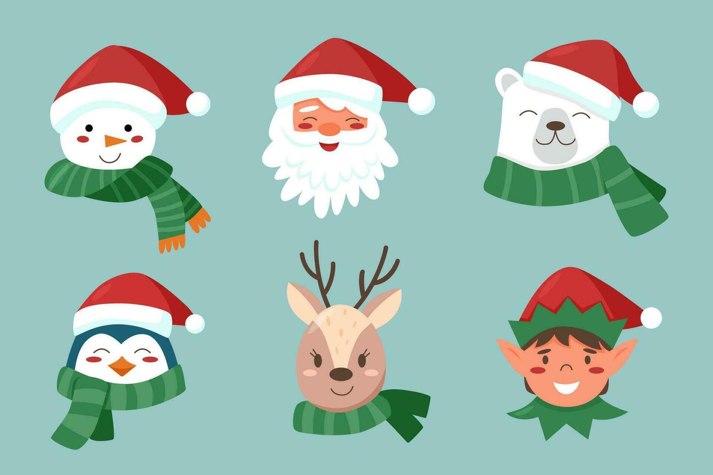 Character faces set vector