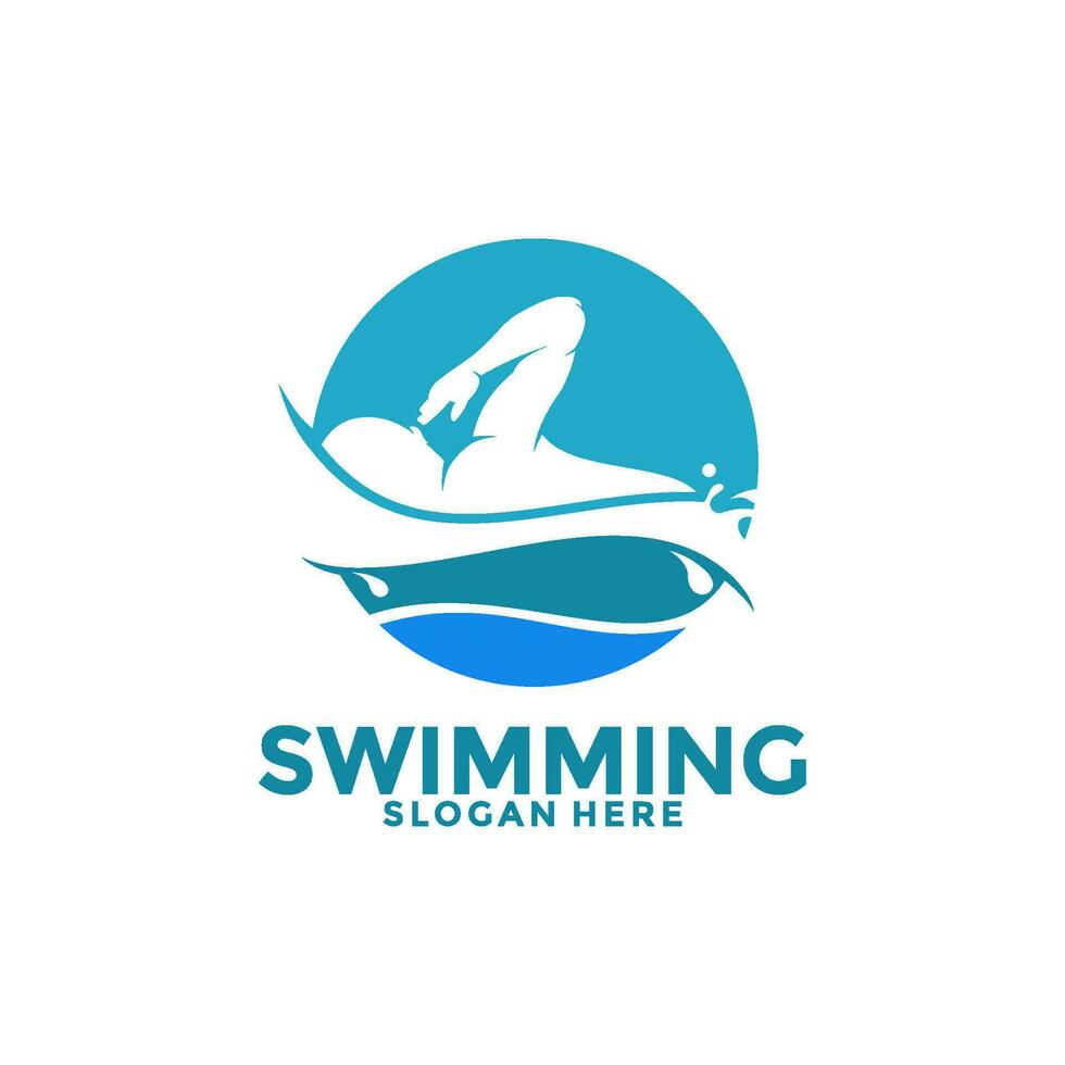 swimming logo icon vector, Swim logo design template vector