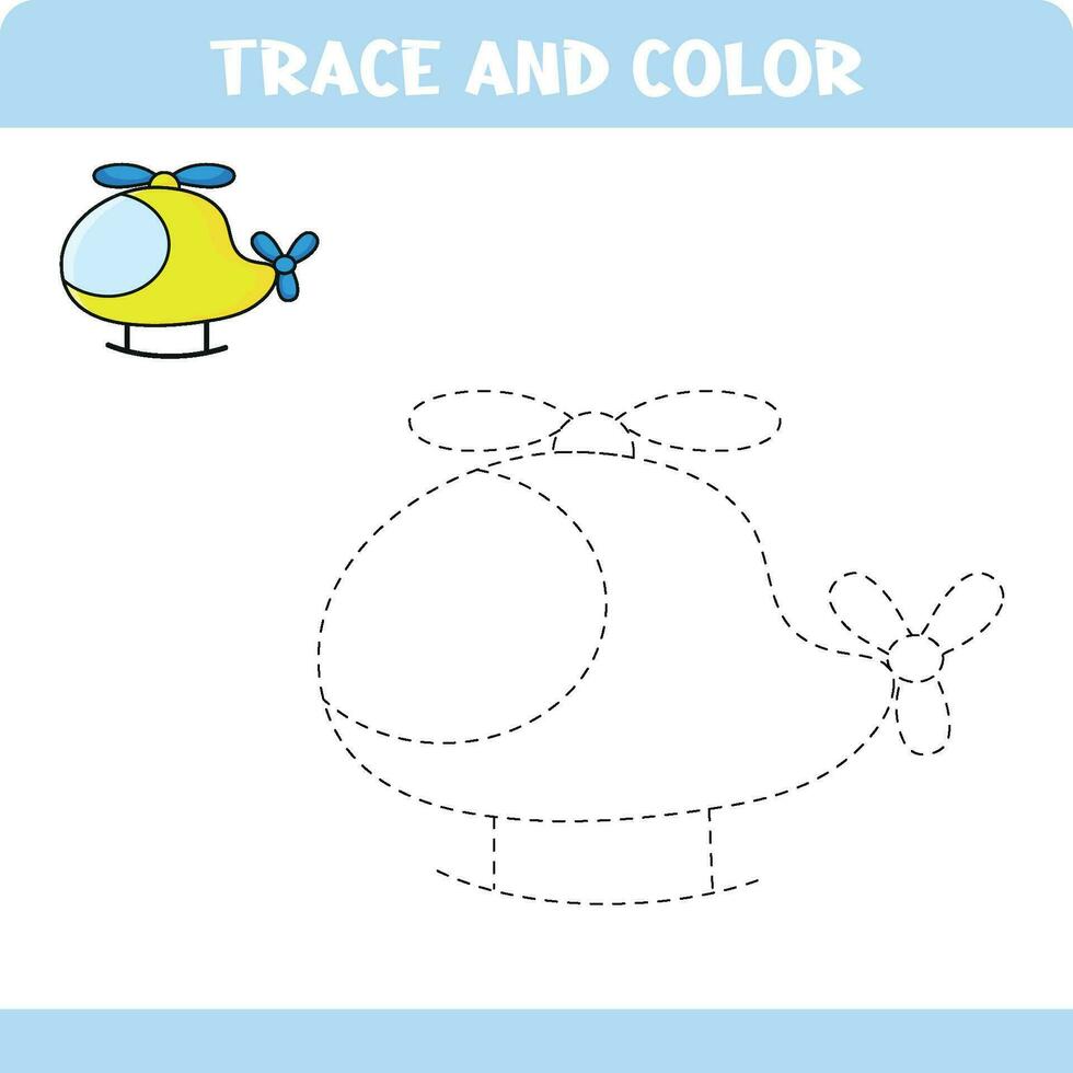 Trace and color educational worksheet for kids. Tracing objects