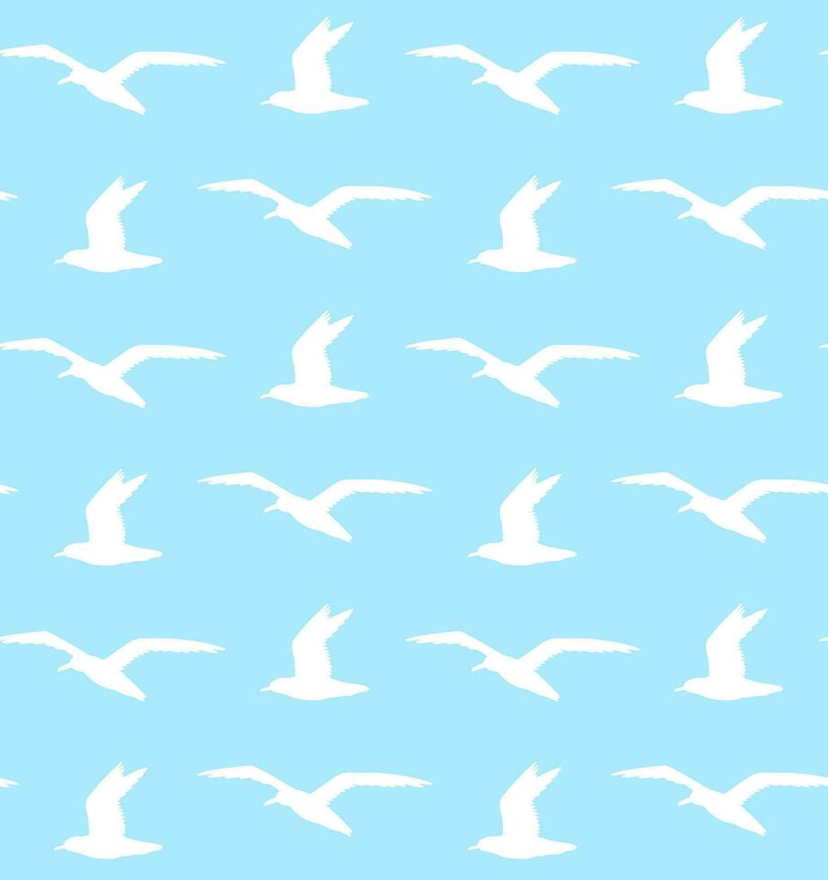 Vector seamless pattern of seagull silhouette