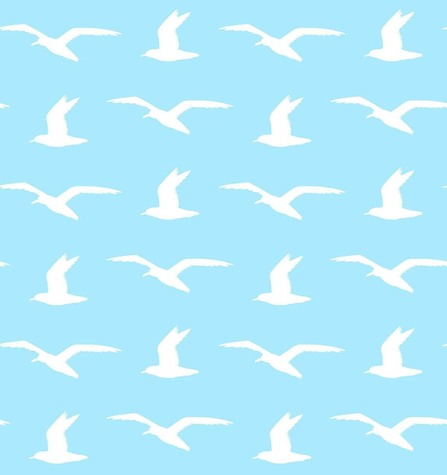 Vector seamless pattern of seagull silhouette