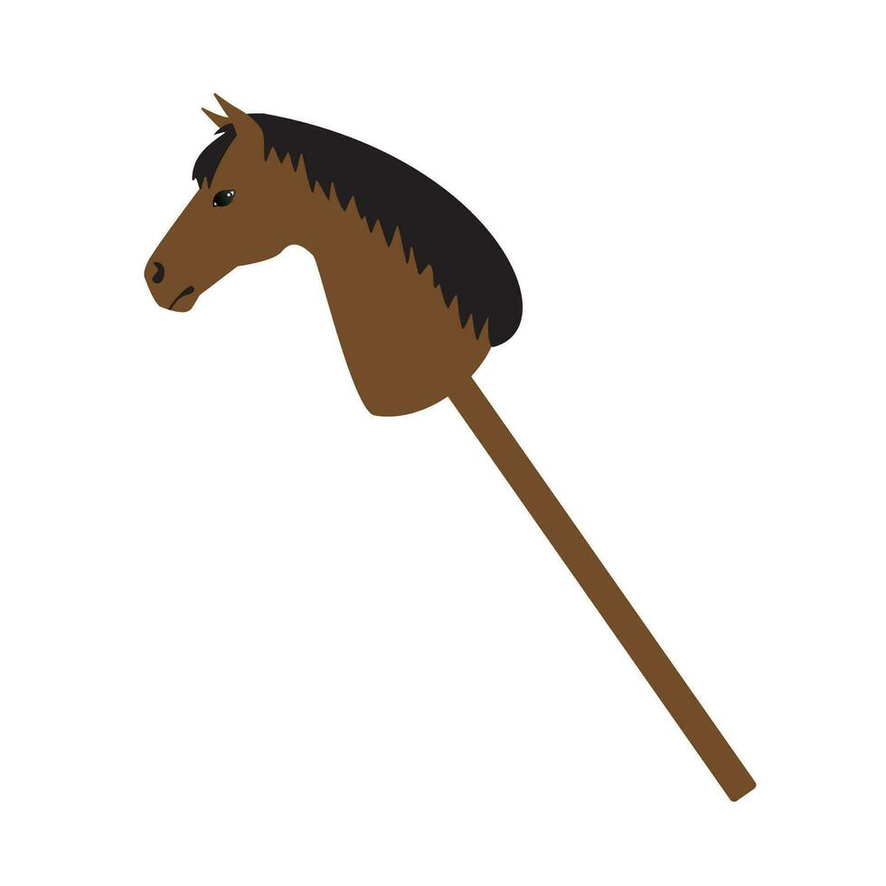 vector plano dibujos animados montando pasatiempo caballo juguete