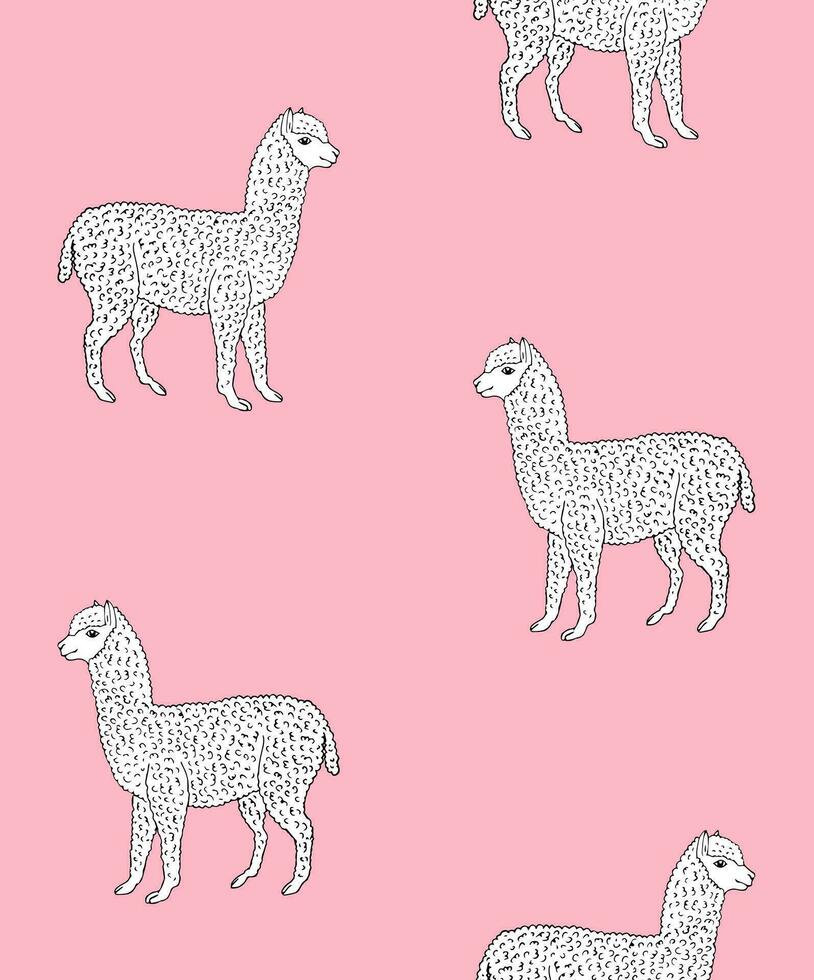 Vector seamless pattern of llama