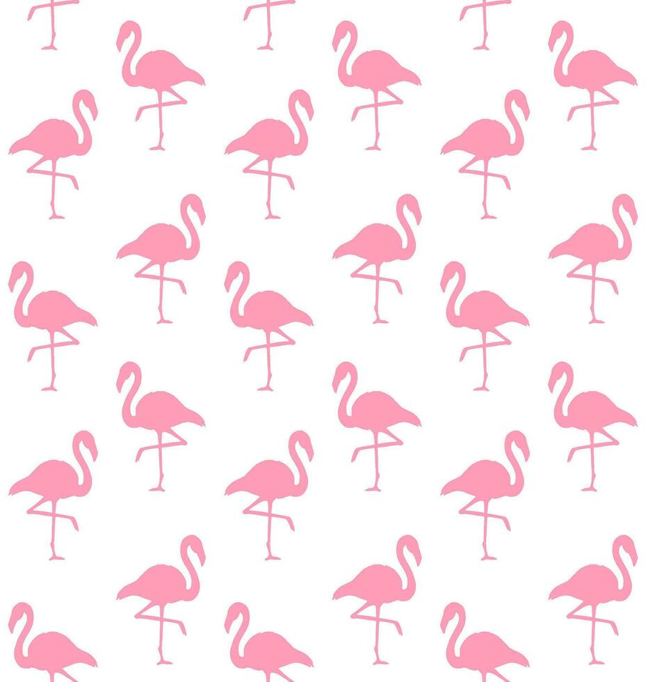 Vector seamless pattern of flamingo silhouette