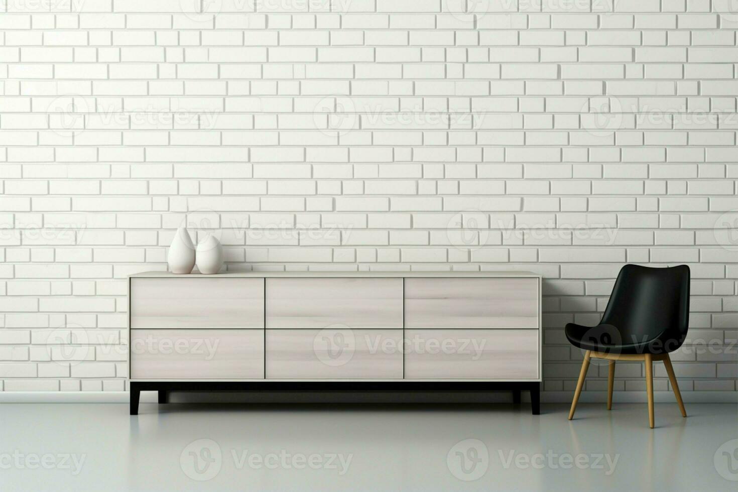 Create your vision White brick wall in a 3D render AI Generated photo
