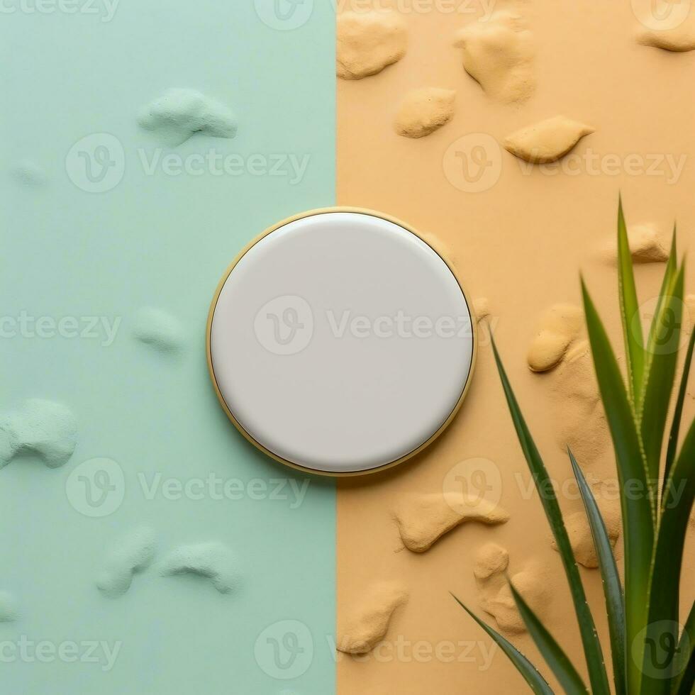 Top view pin badge mockup with isolated background AI Generative photo