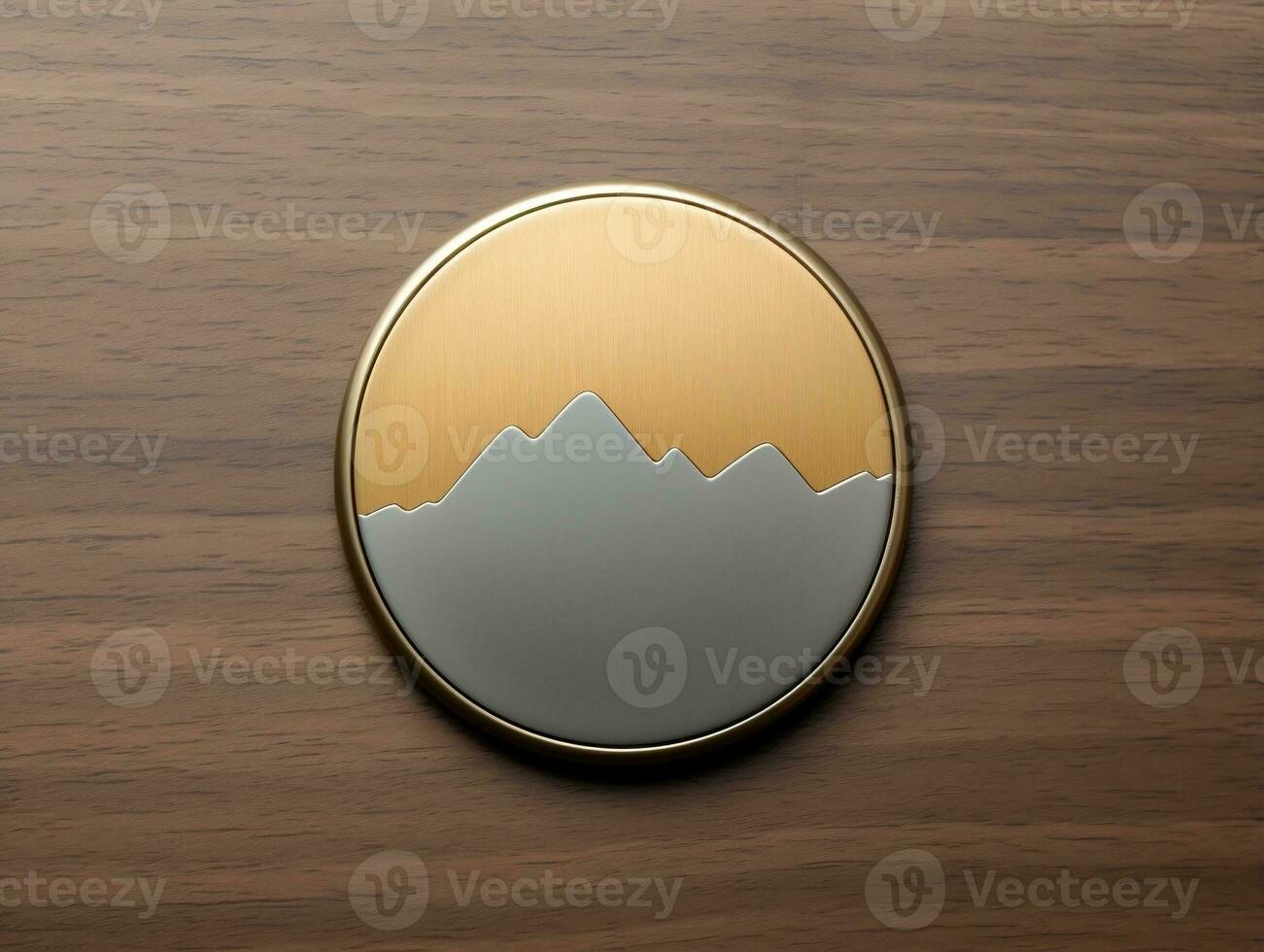 Top view pin badge mockup with isolated background AI Generative photo