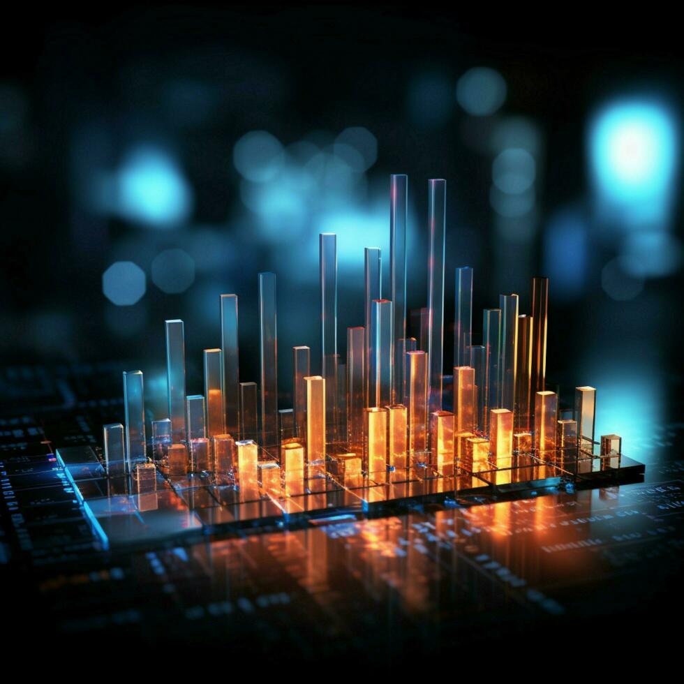 Bar graph and candlestick chart depict stock market price through financial stats For Social Media Post Size AI Generated photo