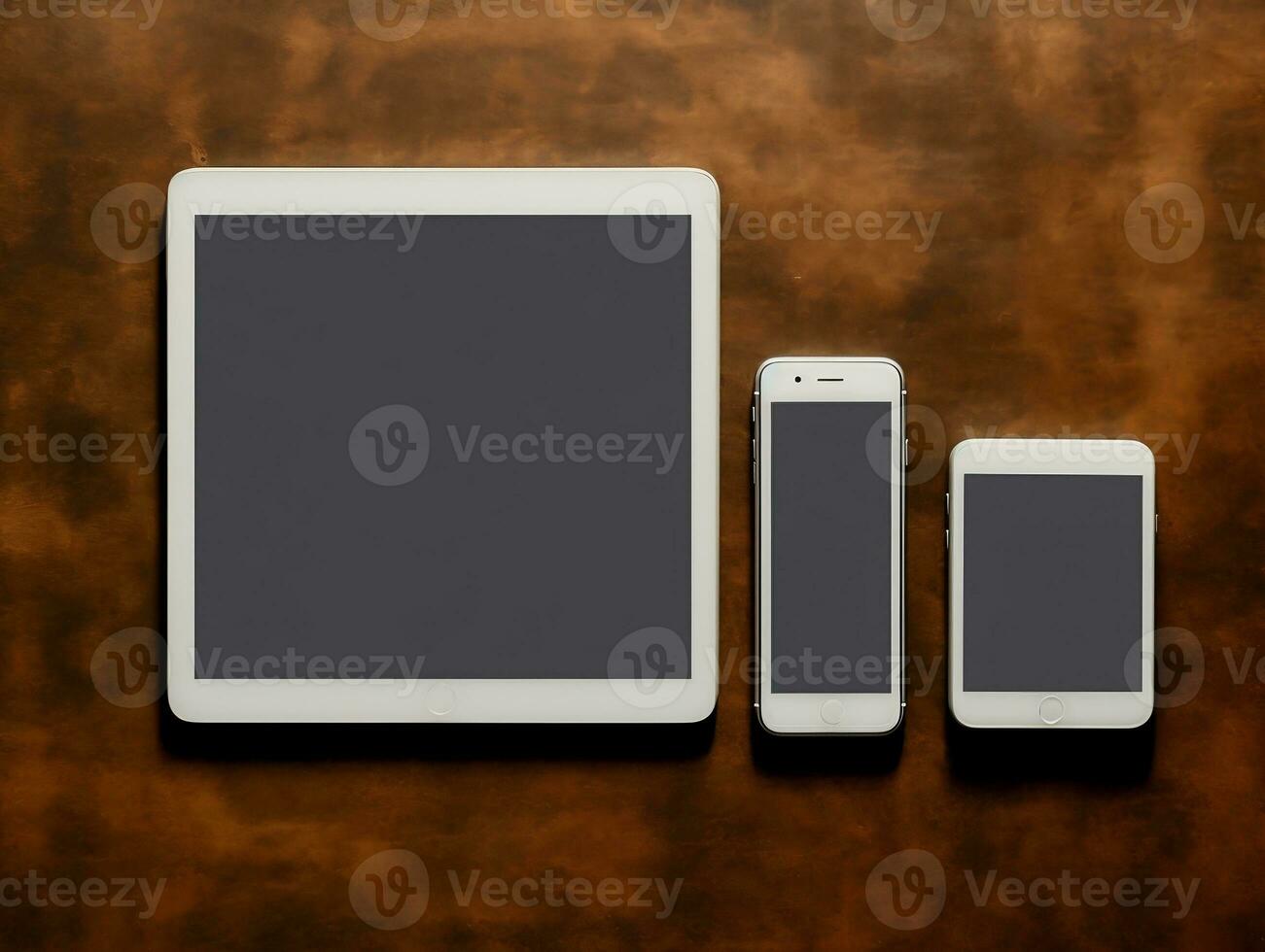 Digital devices screen mockup with isolated background AI Generative photo