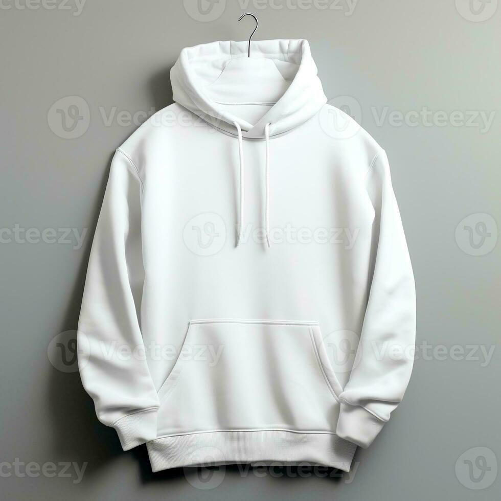 White hoodie mockup with isolated background AI Generative photo