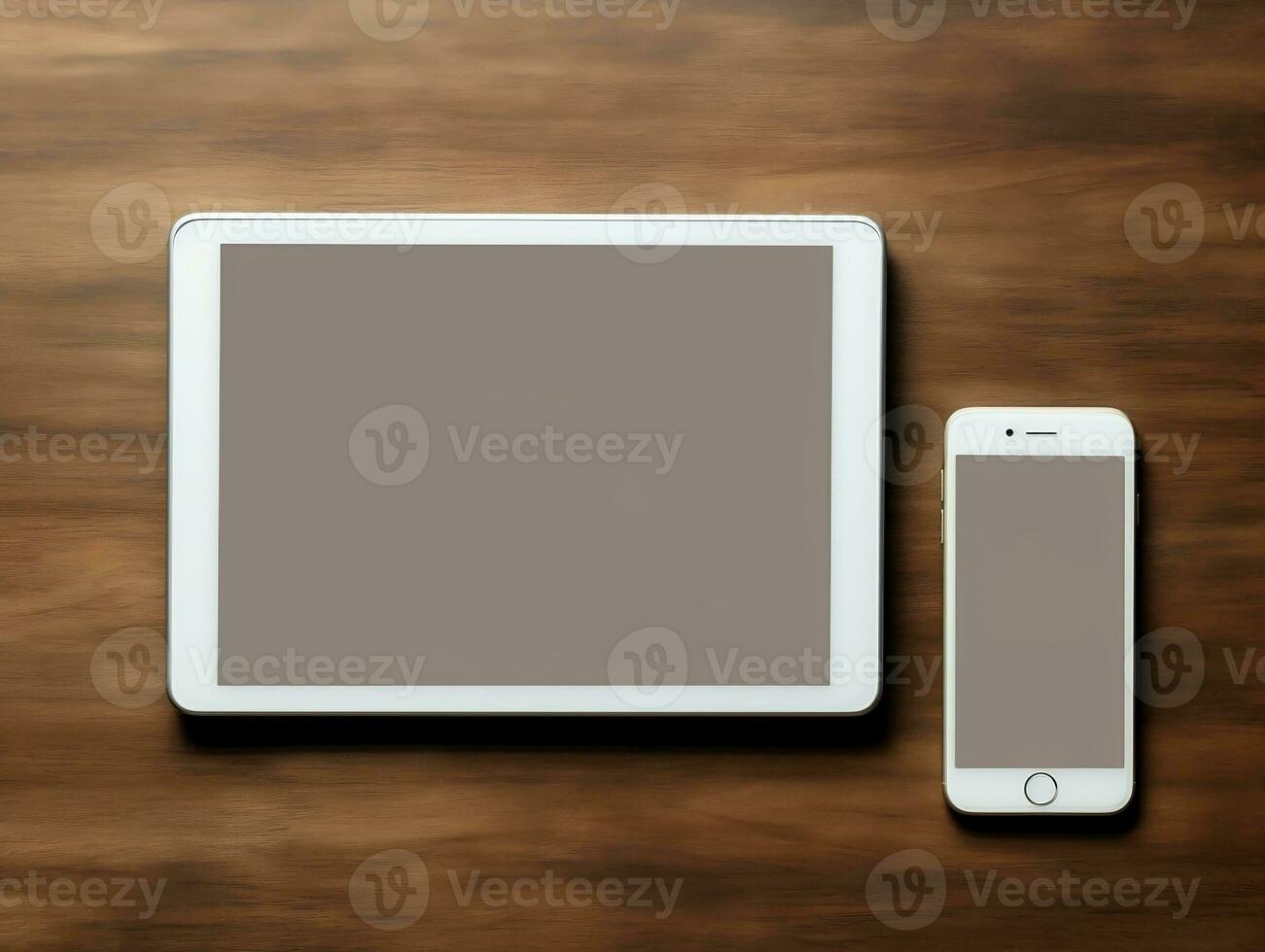 Digital devices screen mockup with isolated background AI Generative photo